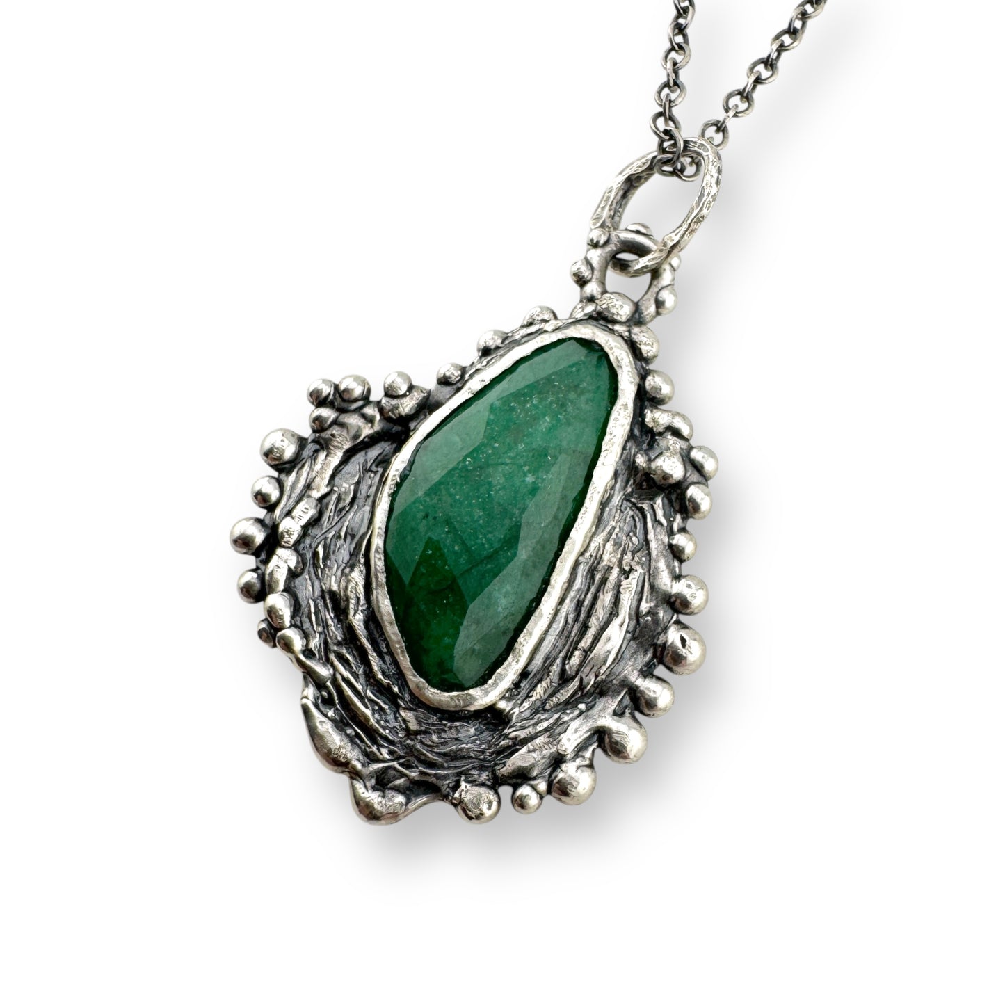 Raw Emerald Necklace