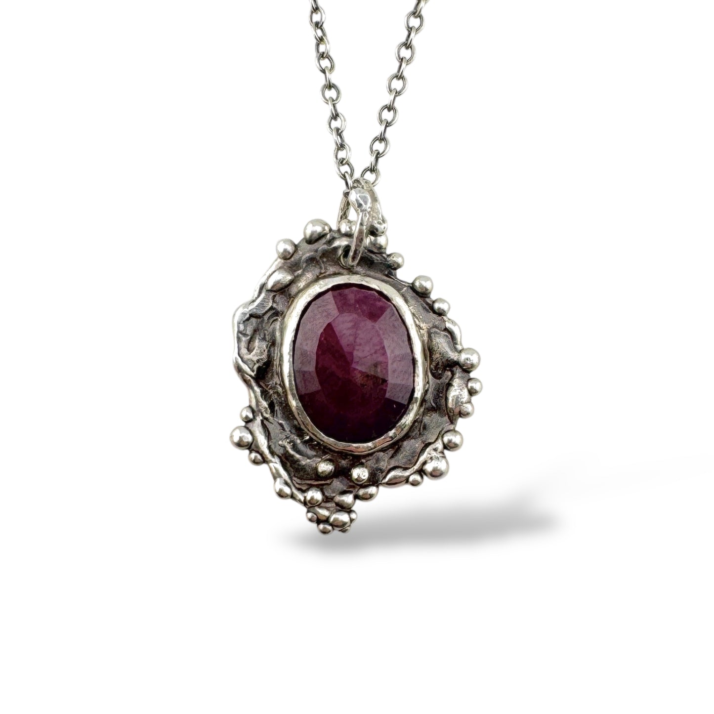 Raw Ruby Necklace