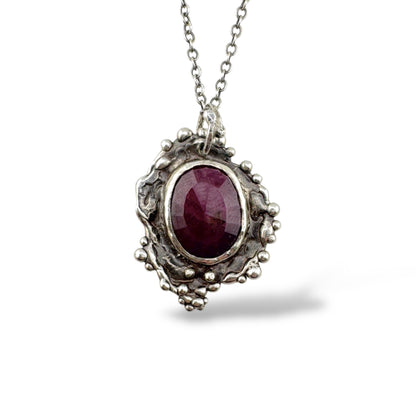 Raw Ruby Necklace