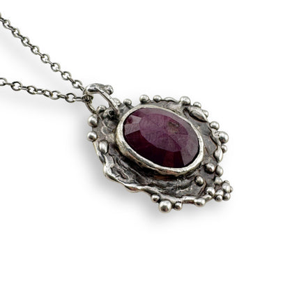 Raw Ruby Necklace